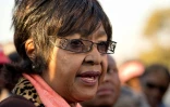 Winnie Mandela, l'ex-épouse de Nelson Mandela, lors d'une rencontre avec la presse le 28 juin 2013