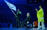 Le maire de Rio Eduardo Paes et le président du Comité paralympique international (IPC), Philip Craven, lors de la cérémonie de clôture des Jeux Paralympiques au stade du Maracana, le 18 septembre 2016 à Rio