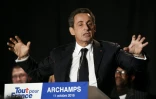 Nicolas Sarkozy lors d'un meeting de campagne, le 11 octobre 2016 à Archamps, dans l'est de la France