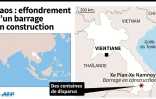 Laos: effondrement d'un barrage