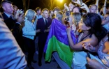 Le président de la République Emmanuel Macron lors de la cérémonie pour le 78e anniversaire de la libération de Bormes-les-Mimosas, dans le Var, le 19 août 2022