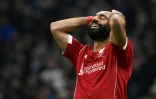 L'attaquant de Liverpool Mohamed Salah, après une occasion manquée contre l'OM en Ligue des champions, le 21 janvier 2026 au Vélodrome