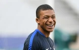 L'attaquant français Kylian Mbappé, lors d'un rassemblement avec l'équipe de France, le 12 juin 2017 à Saint-Denis