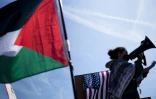 Manifestation pro-Palestiniens sur le campus de l'université George Washington, le 3 mai 2024 à Washington