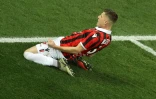 Le milieu de terrain de Nice Remi Walter buteur lors de la victoire à domicile 1-0 face à Lyon en 24e journée de L1 le 10 février 2019