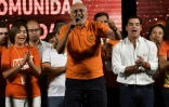 Carlos Mesa, candidat de l'opposition à la présidentielle, lors d'un meeting de campagne, le 16 octobre 2019 à Santa Cruz