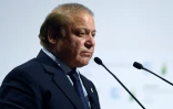 Le premier ministre pakistanais Nawaz Sharif livre un discours lors de la COP21, le 30 novembre 2015 au Bourget près de Paris 