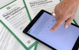 Une application permettant de voter au référendum demandant plus d'autonomie de la Lombardie vis-à-vis du gouvernement central, le 13 octobre 2017