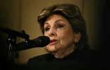 L'avocate américaine Gloria Allred, membre de l'équipe d'avocats présentée dans l'enquête de la BBC intitulée "Al-Fayed: un prédateur chez Harrods", lors d'une conférence de presse à Londres, le 20 septembre 2024