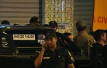Les forces de l'ordre sur les lieux où a été abattu Marcos Vieira de Souza, aka "Falcon", le 26 septembre 2016, à Rio