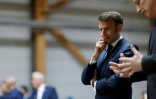 Emamnuel Macron en déplacements à  Muttersholtz (Alasace), le 19 avril 2023