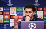 Le défenseur du PSG Marquinhos en conférence de presse à la veille du match de C1 à Dortmund, le 12 décembre 2023