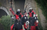Des comédiens en costume d'époque lors d'une répétition au Puy-du-Fou, le 5 juin 2020 aux Epesses