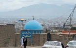 Le dôme bleu d'une mosquée au lendemain d'un attentat à l'explosif dans une mosquée de Kaboul, le 18 août 2022 en Afghanistan