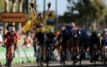 Le coureur de la Jumbo Wout van Aert vainqueur de la 7e étape du Tour de France à Lavaur, le 4 septembre 2020