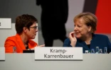 Annegret Kramp-Karrenbauer et Angela Merkel en novembre 2019 à Leipzig