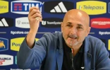 Le sélectionneur italien Luciano Spalletti, confirmé dans ses fonctions malgré l'élimination de son équipe en 8e de finale, lors d'une conférence de presse le 30 juin 2024 à Iserlohn