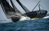 Le Britannique Alex Thomson, parti à bord du Hugo Boss pour la Route du Rhum 2018, depuis à Saint-Malo le 4 novembre 2018