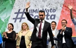 Luigi Di Maio, chef de file du Mouvement Cinq Etoiles, nommé vice-Premier ministre et ministre du Développement économique et du Travail dans le nouveau gouvernement italien, lors d'un rassemblement le 2 juin 2018 à Rome