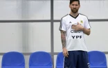 L'attaquant vedette de l'Argentine Lionel Messi lors d'un entraînement le 19 juin 2018 à Bronnitsy près de Moscou