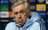 L'entraîneur du Real Madrid Carlo Ancelotti à la veille du match de Ligue des champions contre Brest, le 28 janvier 2025 à Guingamp