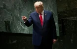 Donald Trump après s'être adressé à l'Assemblée générale de l'ONU, à New York, le 23 septembre 2025