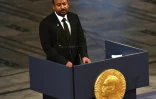 Le Premier ministre éthiopien Abiy Ahmed fait une déclaration après avoir reçu son prix Nobel de la paix, le 10 décembre 2019 à Oslo, en Norvège