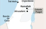 Localisation du plateau du Golan et de la colonie Psagot près de Ramallah