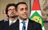 Luigi Di Maio, chef de file du M5S, lors d'une conférence de presse après avoir rencontré le président italien le 12 avril 2018