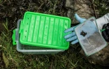 Un spécimen de la grenouille de Mucuchies (Aromobates zippeli) prélevé dans son habitat naturel pour être transporté dans un laboratoire pour la reproduction à Mérida, au Vénézuela, le 28 avril 2022