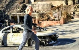 Sebastian Harrison dont la maison a été détruite par l'incendie de Palisades à Malibu, en Californie, le 21 janvier 2025
