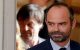 Le Premier ministre Edouard Philippe arrive à l'Elysée pour annoncer la décision de l'exécutif sur l'aéroport Notre-Dame-des-Landes, le 17 janvier 2018