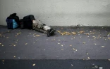 Un sans-abri à Caen en 2018