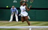 L'Américaine Serena Williams, lors de la finale du tournoi de Wimbledon contre la Roumaine Simona Halep, le 13 juillet 2019 à Londres