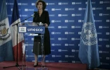 Audrey Azoulay lors d'une cérémonie à l'Unesco, à Paris, le 25 octobre 2021