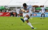 L'ouvreur néo-zélandais Dan Carter sous les couleurs du club français du Racing 92 contre Castres en Top 14, le 26 août 2017 à Colombes