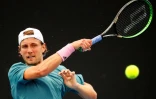 Le Français Lucas Pouille face à l'Allemand Maximilian Marterer au 2e tour de l'Open d'Australie, le 17 janvier 2019 à Melbourne