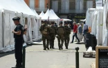 Des soldats chargés de veiller sur la surveillance du festival, le 27 juillet 2016