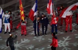 Gabriella Papadakis et Guillaume Cizeron lors de la cérémonie de clôture à Pyeongchang, le 25 février 2018