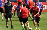 Les Suisses peaufinent les réglages à l'entraînement, le 9 juin 2016 à La Mosson, où ils affrontent l'Albanie à L'Euro 