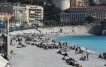 La plage du Castel à Nice le 20 février 2021