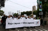 Manifestation contre un centre d'accueil pour migrants Ă Forges-les-Bains en Essonne, le 8 octobre 2016