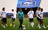 Le sélectionneur allemand Joachim Löw et ses joueurs, à l'entrainement le 15 octobre 2018 au Stade de France