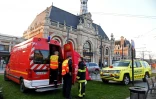 Les secours devant la gare de Valenciennes, le 25 mars 2022