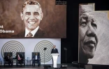 L'ancien président américain President Barack Obama s'exprime à l'occasion du 100e anniversaire de la naissance de Nelson Mandela, le 18 juillet 2018 à Johannesburg.