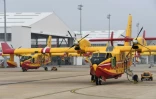 Des Canadair stationnés sur la base de Nîmes-Garons le 29 août 2017 
