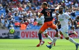 Le nouvel attaquant de Montpellier Valère Germain inscrit le 2e but de son équipe face à Saint-Etienne à La Mosson, le 12 septembre 2021 