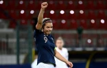 L'attaquante des Bleues, Eugénie Le Sommer, auteure d'un quadruplé lors du match de qualification à l'Euro-2022 face à la Macédoine du Nord, à Orléans, le 23 octobre 2020
