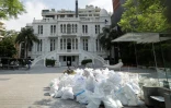 Le musée Sursock, haut lieu de la vie culturelle beyroutine, les vitres brisées par l'explosion du port, le 7 août 2020