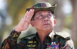 le chef de l'armée birmane Min Aung Hlaing, le 3 février 2018 dans la région d'Ayeyarwaddy